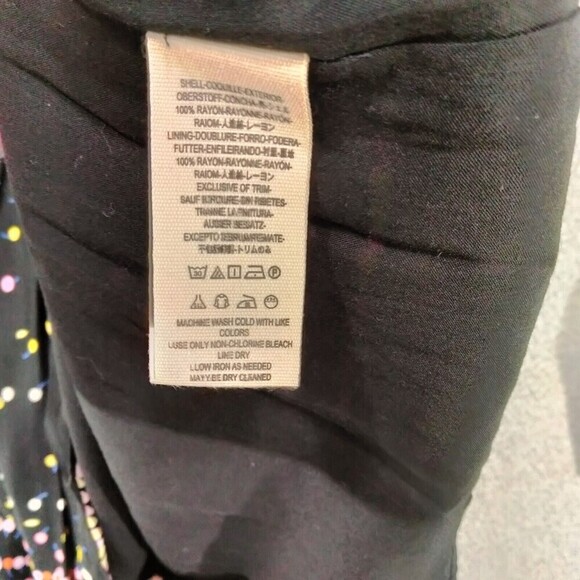 free people Coryn Open Back Dress Womens Sz 2 Black Multi Dot Long Sleeve Cutout - Picture 8 of 12